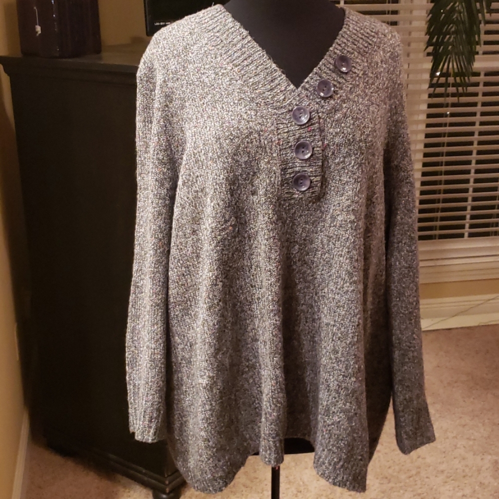 Plus size V neck sweater
